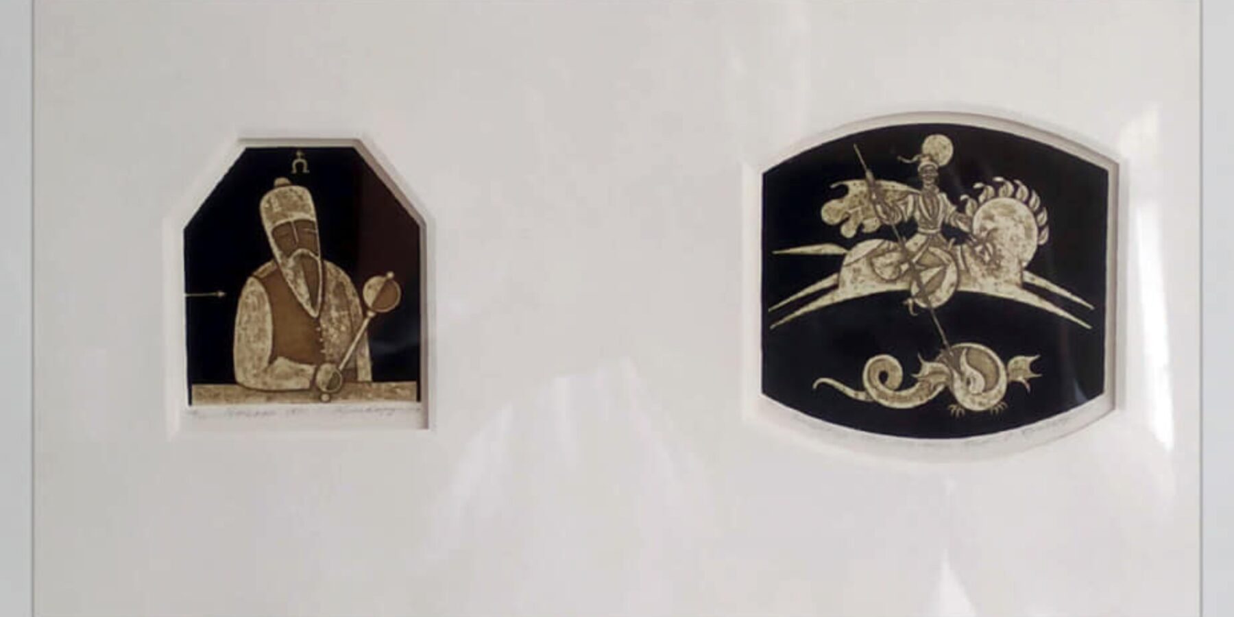 Українські науковці показали естампи Ореста Криворучко “Змієборець” та “Петро Сагайдачний”