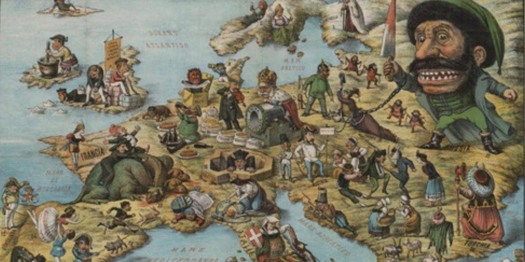 У мережі показали карту Європи XVIII століття із зображенням навіженого російського царя